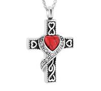 ZEZILE Gioielli di cremazione Croce Urna Collane per Ceneri per Le Donne per Gli Uomini Memorial Keepsake Urna Pendente con Cristallo A Forma Di Cuore