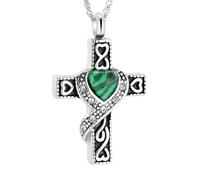 ZEZILE Gioielli di cremazione Croce Urna Collane per Ceneri per Le Donne per Gli Uomini Memorial Keepsake Urna Pendente con Cristallo A Forma Di Cuore