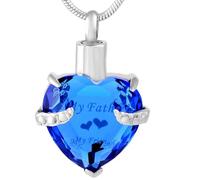 ZEZILE Gioielli di cremazione del cuore di cristallo per le ceneri per sempre nel mio cuore urna collana in acciaio inox keepsake memorial cenere titolare pendente