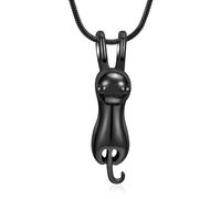 ZEZILE Gioielli di cremazione del gatto Collana di urne per animali domestici per ceneri in acciaio inossidabile ceneri ciondolo ricordo commemorativo ceneri di gatto gioielli per uomo donna