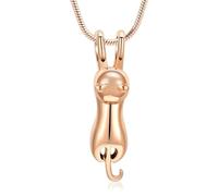 ZEZILE Gioielli di cremazione del gatto Collana di urne per animali domestici per ceneri in acciaio inossidabile ceneri ciondolo ricordo commemorativo ceneri di gatto gioielli per uomo donna