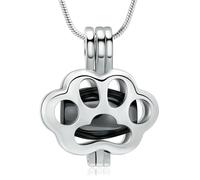 ZEZILE Gioielli di cremazione per animali domestici per ceneri Hollow Paw Ciondolo Medaglione Memorial Urna Collana Cane Gatto Keepsake Regalo per Uomo Donna