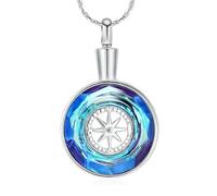 ZEZILE Gioielli di cremazione per ceneri cerchio di vita urna collana per donne uomini ciondolo commemorativo di cristallo cari regalo ricordo
