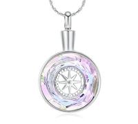 ZEZILE Gioielli di cremazione per ceneri cerchio di vita urna collana per donne uomini ciondolo commemorativo di cristallo cari regalo ricordo