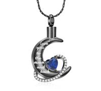 ZEZILE Gioielli di cremazione per ceneri ti amo fino alla luna e alla schiena urna collana ricordo ciondolo pietra portafortuna regali commemorativi per le donne