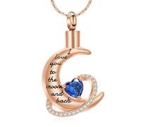 ZEZILE Gioielli di cremazione per le ceneri Ti amo fino alla luna e indietro Urna Collana Ciondolo Ricordo Regali commemorativi per le donne