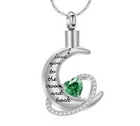 ZEZILE Gioielli di cremazione per le ceneri Ti amo fino alla luna e indietro Urna Collana Ciondolo Ricordo Regali commemorativi per le donne