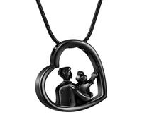 ZEZILE Gioielli per cremazione del cuore Collana per urna per le ceneri Ciondolo in acciaio inossidabile per donne uomini ricordo collana per ceneri