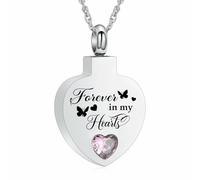 ZEZILE Gioielli per cremazione Urna a forma di cuore a farfalla Collana per ceneri per donne Ciondolo commemorativo per uomini Gioielli commemorativi per sempre nel mio cuore
