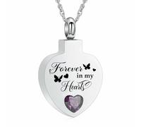 ZEZILE Gioielli per cremazione Urna a forma di cuore a farfalla Collana per ceneri per donne Ciondolo commemorativo per uomini Gioielli commemorativi per sempre nel mio cuore