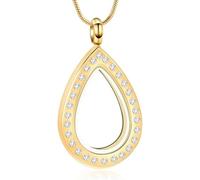 ZEZILE Gocce d'acqua Urna Collana per ceneri Vetro cremazione gioielli in acciaio inox Keepsake Memorial Ashes Ciondolo per donne uomini
