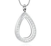 ZEZILE Gocce d'acqua Urna Collana per ceneri Vetro cremazione gioielli in acciaio inox Keepsake Memorial Ashes Ciondolo per donne uomini