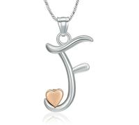 ZEZILE Lettera iniziale urna cenere collana per le donne cremazione gioielli piccolo cuore urna medaglione ciondolo memorial ceneri gioielli