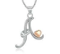 ZEZILE Lettera iniziale urna cenere collana per le donne cremazione gioielli piccolo cuore urna medaglione ciondolo memorial ceneri gioielli