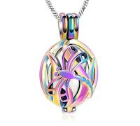 ZEZILE Libellula intarsio Hollow Ball cremazione gioielli per donna urna collana per ceneri Funerale Keepsake ciondolo