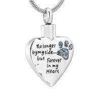 ZEZILE Non Più Al Mio Fianco Ma Per Sempre Nel Mio Cuore Cremazione Gioielli Per Ceneri In Acciaio Inox Pet Paw Keepsake Memorial Urna Collane