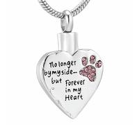 ZEZILE Non Più Al Mio Fianco Ma Per Sempre Nel Mio Cuore Cremazione Gioielli Per Ceneri In Acciaio Inox Pet Paw Keepsake Memorial Urna Collane