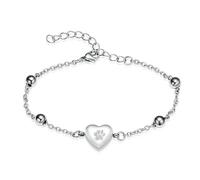 ZEZILE Paw Print Urn Bracciale per ceneri cuore cremazione bracciale in acciaio inox ceneri bracciale keepsake memorial per gioielli per le donne