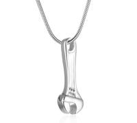 ZEZILE Pendente per la cremazione con chiave inglese in acciaio inossidabile collana/portachiavi - Gioielli commemorativi per ceneri umane come ricordo, gioielli per cremazione