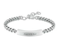 ZEZILE Personalizza il bracciale dell'urna a catena Memorial Keepsake con la striscia Urne in acciaio inossidabile per le ceneri sempre nel mio cuore Gioielli di cremazione