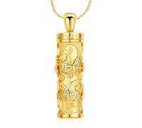 ZEZILE Personalizza il cilindro di cremazione dell'urna di cremazione con la collana del ciondolo della farfalla per il memoriale dell'acciaio inossidabile delle ceneri umane/degli animali domestici
