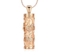 ZEZILE Personalizza il cilindro di cremazione dell'urna di cremazione con la collana del ciondolo della farfalla per il memoriale dell'acciaio inossidabile delle ceneri umane/degli animali domestici