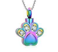 ZEZILE Pet Claws Urna Collana per Ceneri Crystal Cremation Jewelry In Acciaio Inox Memorial Pet Cat Dog Ashes Ciondolo Keepsake Collana
