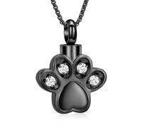 ZEZILE Pet Claws Urna Collana per Ceneri Crystal Cremation Jewelry In Acciaio Inox Memorial Pet Cat Dog Ashes Ciondolo Keepsake Collana