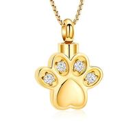 ZEZILE Pet Claws Urna Collana per Ceneri Crystal Cremation Jewelry In Acciaio Inox Memorial Pet Cat Dog Ashes Ciondolo Keepsake Collana