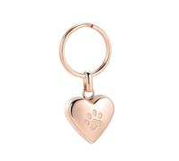 ZEZILE Pet Paw Print cremazione portachiavi cuore cenere memoriale ciondolo urna gioielli in acciaio inossidabile