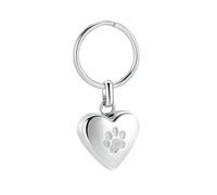 ZEZILE Pet Paw Print cremazione portachiavi cuore cenere memoriale ciondolo urna gioielli in acciaio inossidabile