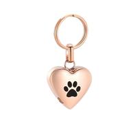 ZEZILE Pet Paw Print cremazione portachiavi cuore cenere memoriale ciondolo urna gioielli in acciaio inossidabile