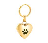 ZEZILE Pet Paw Print cremazione portachiavi cuore cenere memoriale ciondolo urna gioielli in acciaio inossidabile
