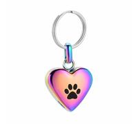 ZEZILE Pet Paw Print cremazione portachiavi cuore cenere memoriale ciondolo urna gioielli in acciaio inossidabile