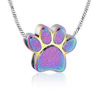ZEZILE Pet Paw Urna Collana per Ceneri Memorial Keepsake Urna Medaglione Cremazione Gioielli Pet Pendente Collana Urna per Cane Gatto