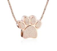 ZEZILE Pet Paw Urna Collana per Ceneri Memorial Keepsake Urna Medaglione Cremazione Gioielli Pet Pendente Collana Urna per Cane Gatto
