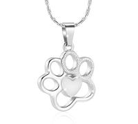 ZEZILE Pet Paw Urna Collana per Ceneri per Cane/Gatto Cremazione Gioielli per Cenere Titolare Keepsake Memorial Jewelry