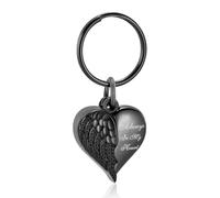 ZEZILE Portachiavi apribile per cremazione a cuore con urne per ceneri umane/animali domestici Personalizza i regali per donne/uomini Portachiavi commemorativi Gioielli
