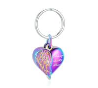 ZEZILE Portachiavi apribile per cremazione a cuore con urne per ceneri umane/animali domestici Personalizza i regali per donne/uomini Portachiavi commemorativi Gioielli