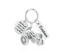 ZEZILE Portachiavi per urna di cenere a forma di trattore commemorativo personalizzato per gli uomini Portachiavi per cremazione del trattore in acciaio inossidabile Regalo ricordo di papà
