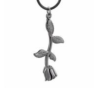 ZEZILE Rosa Fiore Foglia Pendente Cremazione Gioielli Ceneri Ricordi Gioielli Souvenir Rosa Collana Per Le Donne