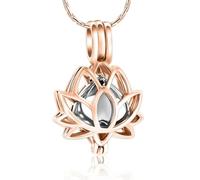ZEZILE Scavato Fiore di Loto Cremazione Gioielli Urna Collane Per Ceneri Ciondolo Ricordo Regalo Commemorativo Funebre