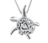 ZEZILE Tartaruga Cremazione Gioielli per Ceneri In Acciaio Inox Memorial Pendente Urna Collana Animale Domestico Umano Cenere Titolare Ricordo per Uomo Donna