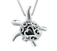 ZEZILE Tartaruga Cremazione Gioielli per Ceneri In Acciaio Inox Memorial Pendente Urna Collana Animale Domestico Umano Cenere Titolare Ricordo per Uomo Donna