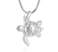 ZEZILE Tartaruga di mare urna collana per ceneri in acciaio inox cremazione gioielli per le donne uomini ceneri ciondolo ricordo memoriale per collana