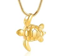 ZEZILE Tartaruga di mare urna collana per ceneri in acciaio inox cremazione gioielli per le donne uomini ceneri ciondolo ricordo memoriale per collana