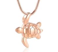 ZEZILE Tartaruga di mare urna collana per ceneri in acciaio inox cremazione gioielli per le donne uomini ceneri ciondolo ricordo memoriale per collana