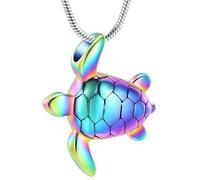 ZEZILE Tartaruga di mare urna collana per ceneri in acciaio inox cremazione gioielli per le donne uomini ceneri ciondolo ricordo memoriale per collana
