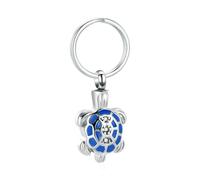 ZEZILE Tartaruga marina portachiavi cremazione gioielli piccole urne per ceneri di animali domestici Keepsake personalizzato in acciaio inossidabile commemorativo per gli uomini
