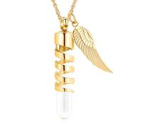 ZEZILE Tubo di vetro cilindro cremazione gioielli per ceneri in acciaio inox urna collana commemorativa gioielli portacenere pendente per uomo donna